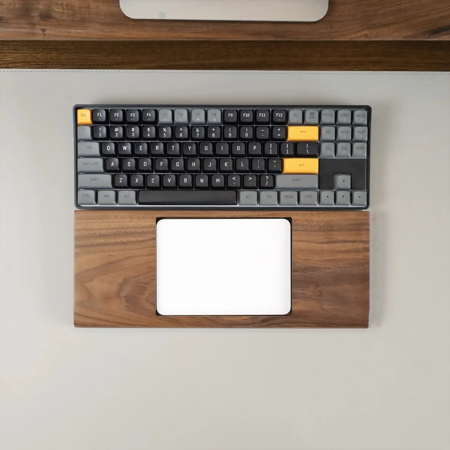 Wrist Rest Wood - ที่วางข้อมือคีย์บอร์ดแบบกำหนดเอง ฐานแทร็คแพดแบบมัลติฟังก์ชั่น ที่รองรับมือสำหรับคีย์บอร์ดแบบกลไก อุปกรณ์เสริมไม้วอลนัท