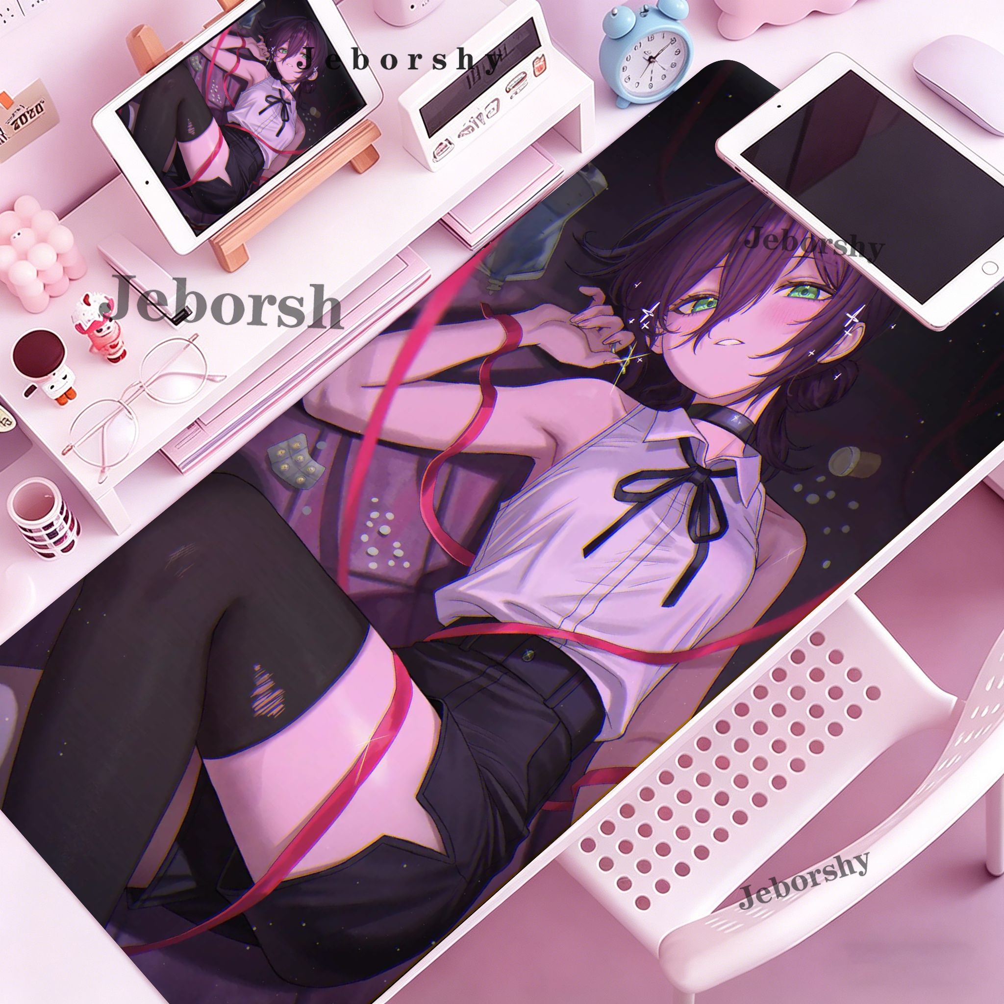 Keyboard Mouse Bundle Gaming - แผ่นรองเมาส์ลายการ์ตูน Chainsaw Man XXL อนิเมะเรเซ แกเมอร์