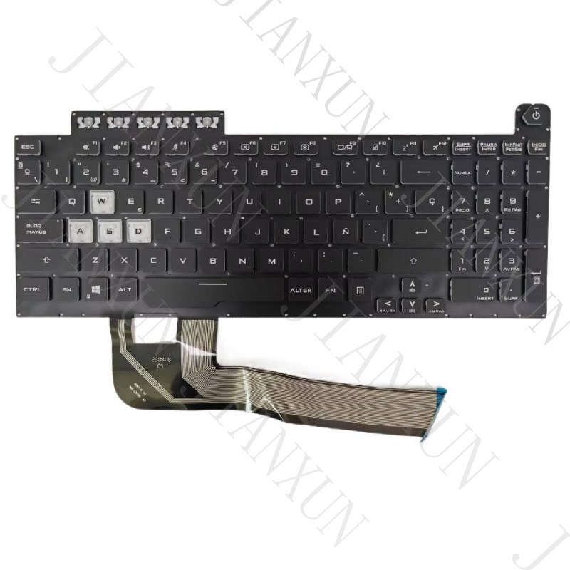 Gaming Keyboard Asus - A+ แป้นพิมพ์ภาษาสเปนแบบมีไฟพื้นหลังสำหรับเอซุส ทีเอฟ จีมมิ่ง FA506 FA506H