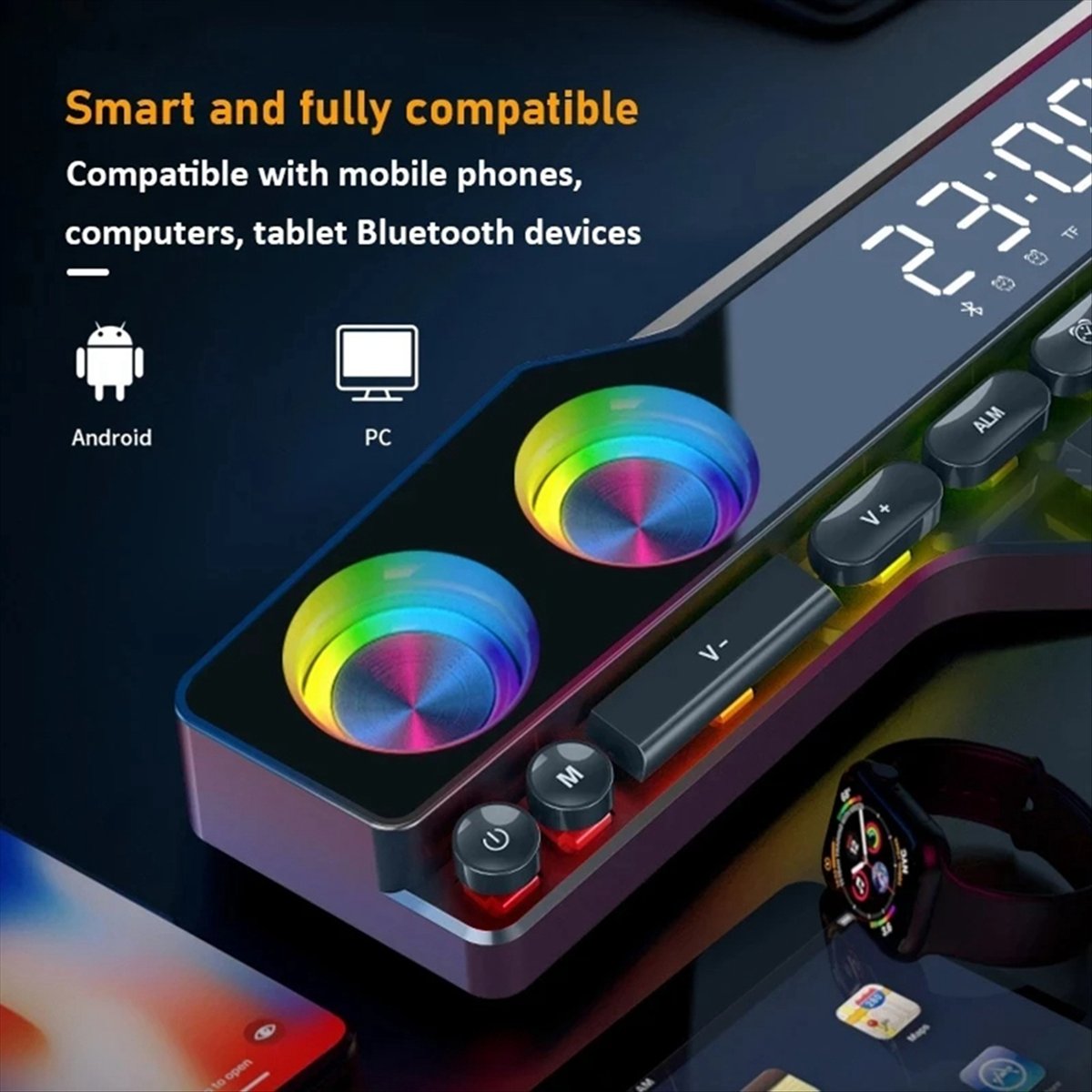 Gaming Keyboard Bluetooth - DTC5 V18 ลำโพงสีสันสดใส คอมพิวเตอร์ตั้งโต๊ะสำหรับเล่นเกม เสียงดัง ไฟ