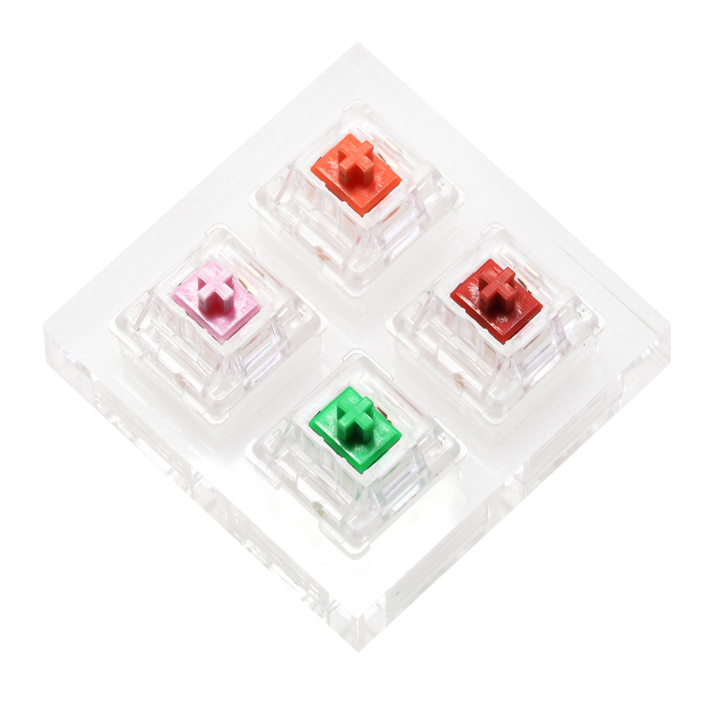 Gaming Keyboard Tester - อลูมิเนียมหรืออะคริลิค Switch Tester 2X2 EVERGLIDE สวิทช์ซากุระสีชมพูหยกปะการังสีเขียวสีแดงสีส้ม