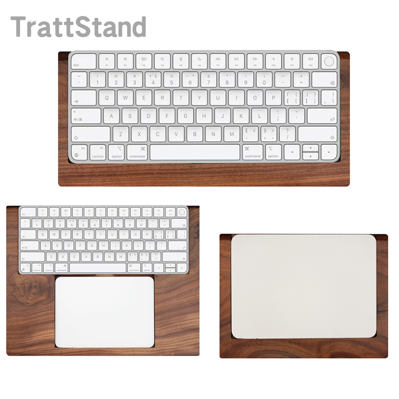 Wrist Rest Wood - ถาดวางมือทำจากไม้วอลนัทแท้ 2 in 1 สำหรับคีย์บอร์ด Apple