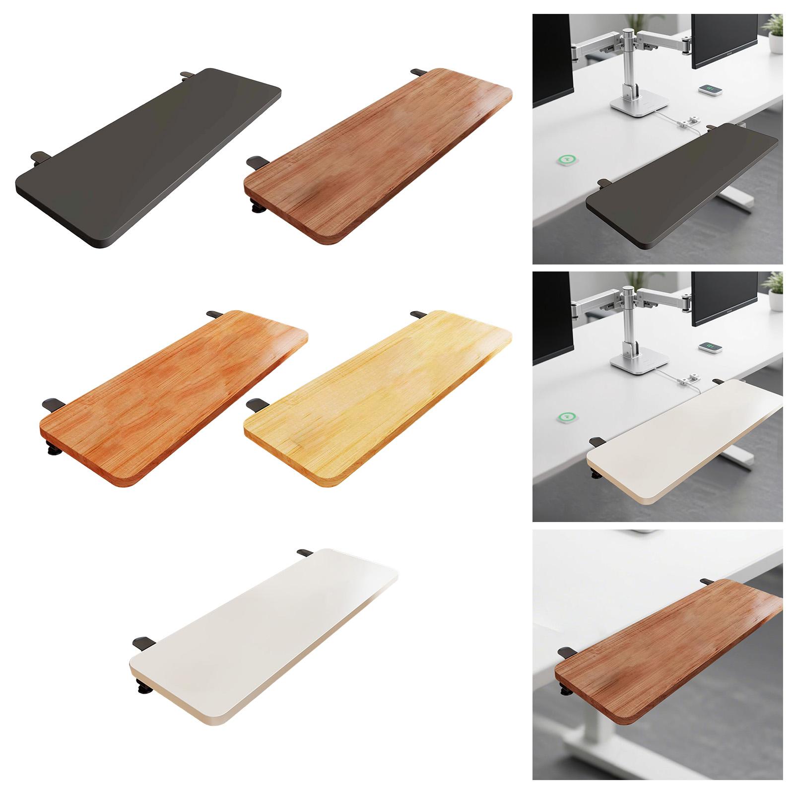 Wrist Rest Wood - ชั้นวางของบนโต๊ะ ถาดวางคีย์บอร์ด ออกแบบตามหลักสรีรศาสตร์ ติดตั้งง่าย อุปกรณ์จัดระเบียบโต๊ะทำงาน ที่วางแขนสำหรับสำนักงานที่บ้าน