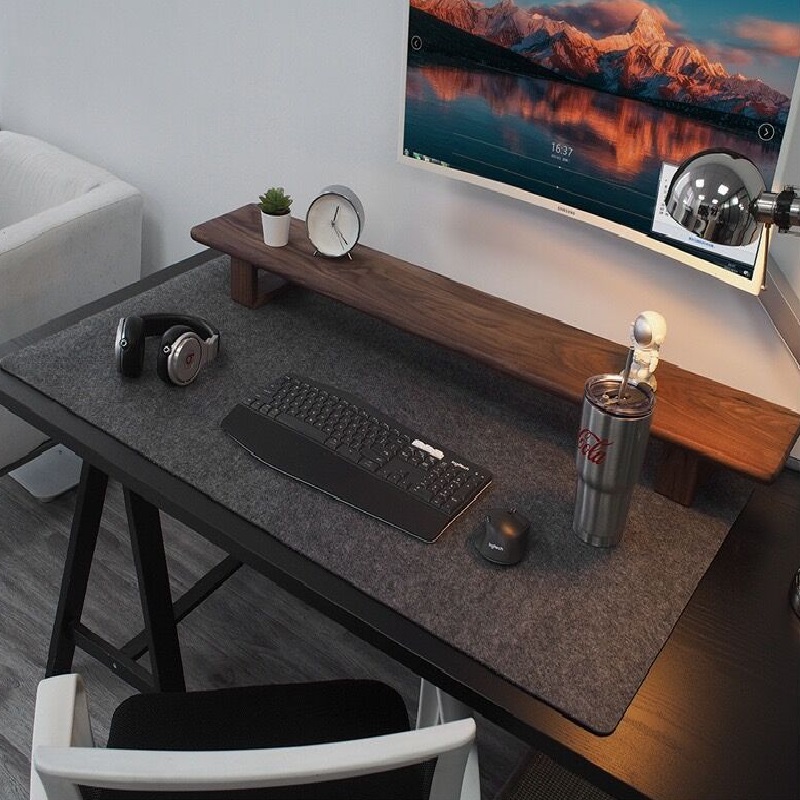 Gaming Keyboard Mouse - แผ่นรองเมาส์ขนาดใหญ่ 80x40 ซม. สีเทาเข้ม สำหรับเล่นเกมส์ แผ่นรองโต๊ะคอมพิวเตอร์