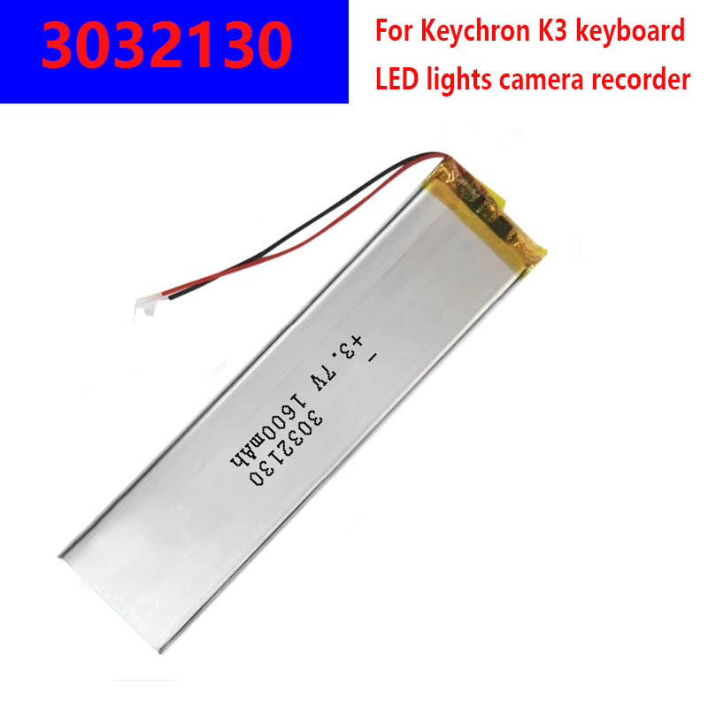 Gaming Keyboard Tester - ISUNOO 3032130 แบตเตอรี่ลิเธียมโพลิเมอร์ใหม่ 3.7V 1800mAh สำหรับคีย์บอร์ด