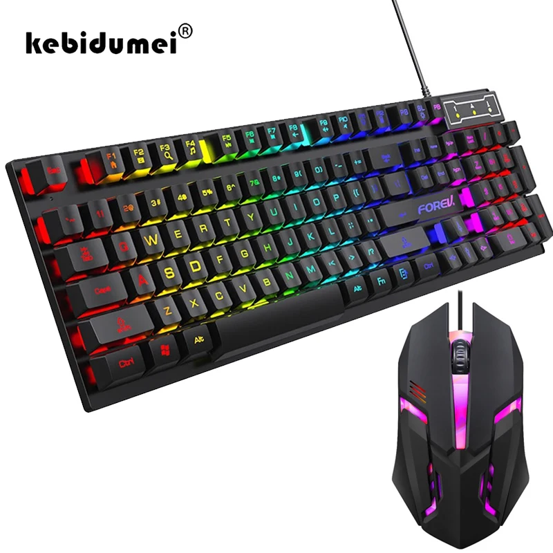 Keyboard Mouse Bundle Gaming - 104 คีย์แบ็คไลท์คีย์บอร์ดแบบมีสายคีย์บอร์ดสำหรับเล่นเกมกันน้ำคีย์บอร์ดเรืองแสงและชุดเมาส์สำหรับเกมเมอร์พีซีแล็ปท็อปสำนักงาน
