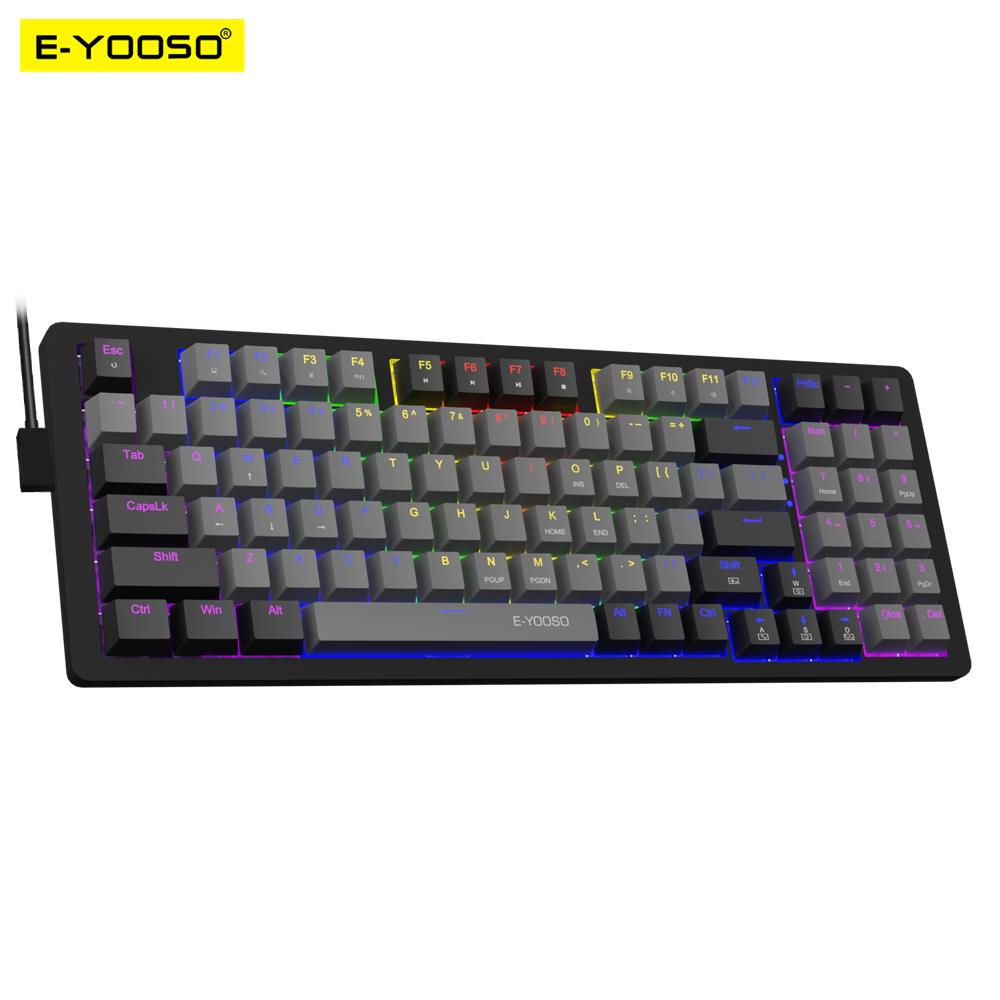 Keyboard Gaming Blue Switch - E-YOOSO Z94 USB คีย์บอร์ดแบบมีสาย Monochrome LED