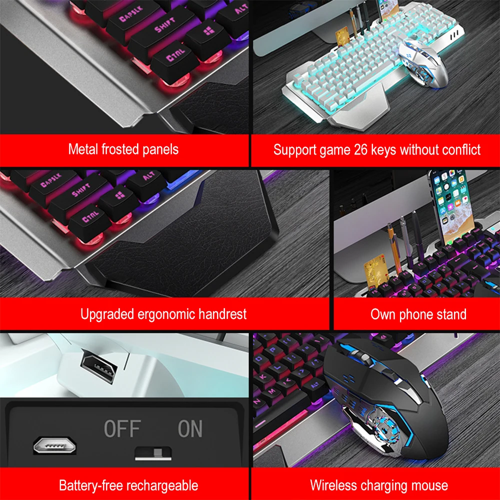 ชุดแป้นพิมพ์และเมาส์ไร้สาย2.4G - Gaming Keyboard Bluetooth บทวิจารณ์และราคา