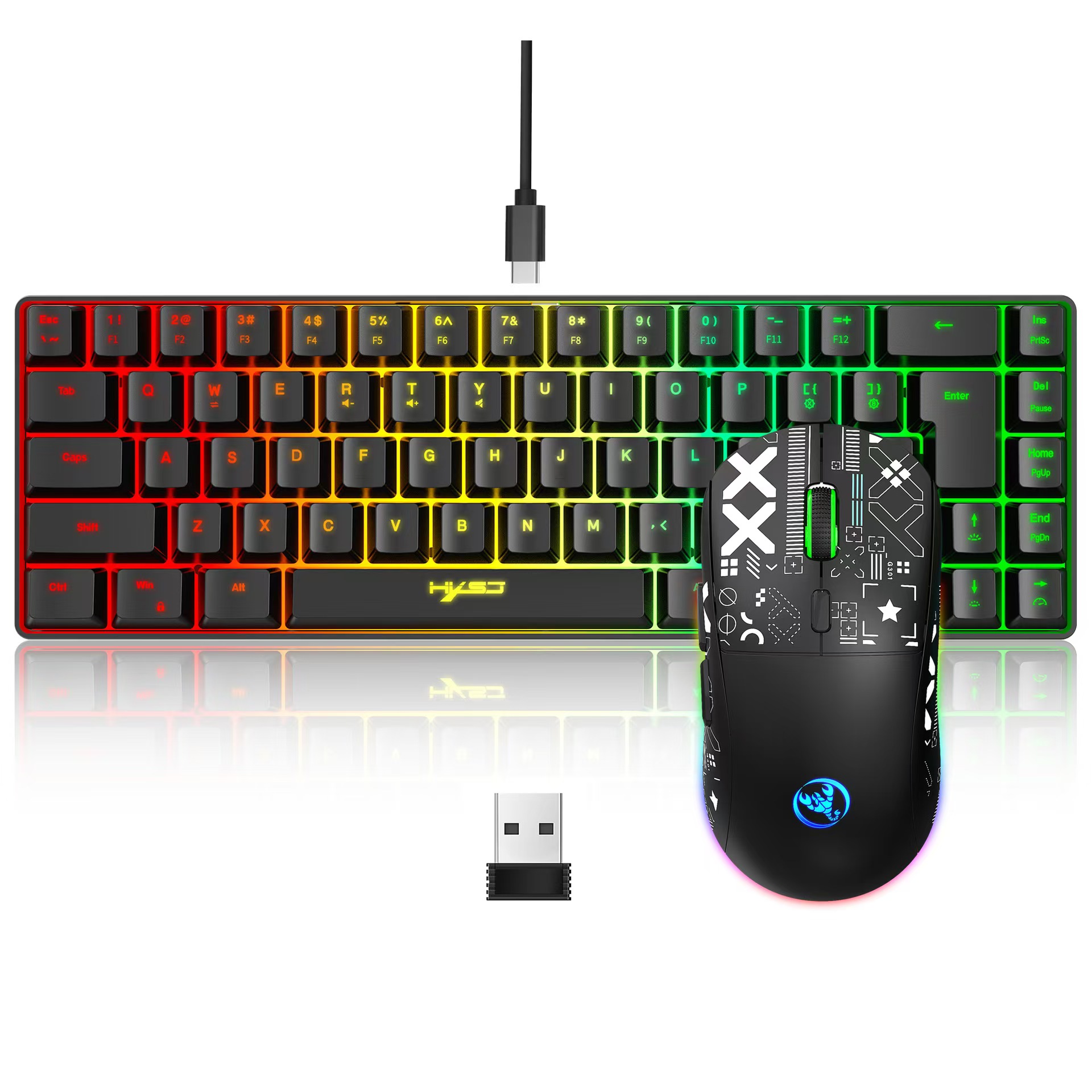 60% คีย์บอร์ดและเมาส์สําหรับเล - Keyboard Mouse Bundle Gaming บทวิจารณ์และราคา