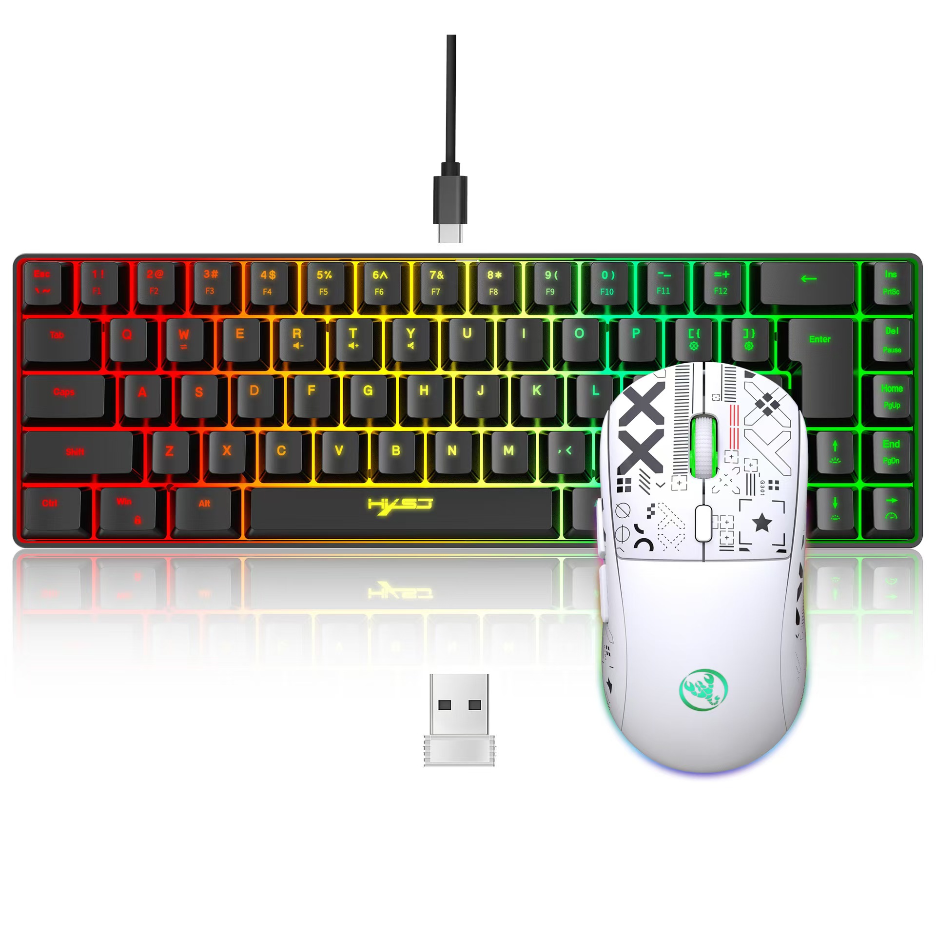 60% คีย์บอร์ดและเมาส์สําหรับเล - Keyboard Mouse Bundle Gaming บทวิจารณ์และราคา