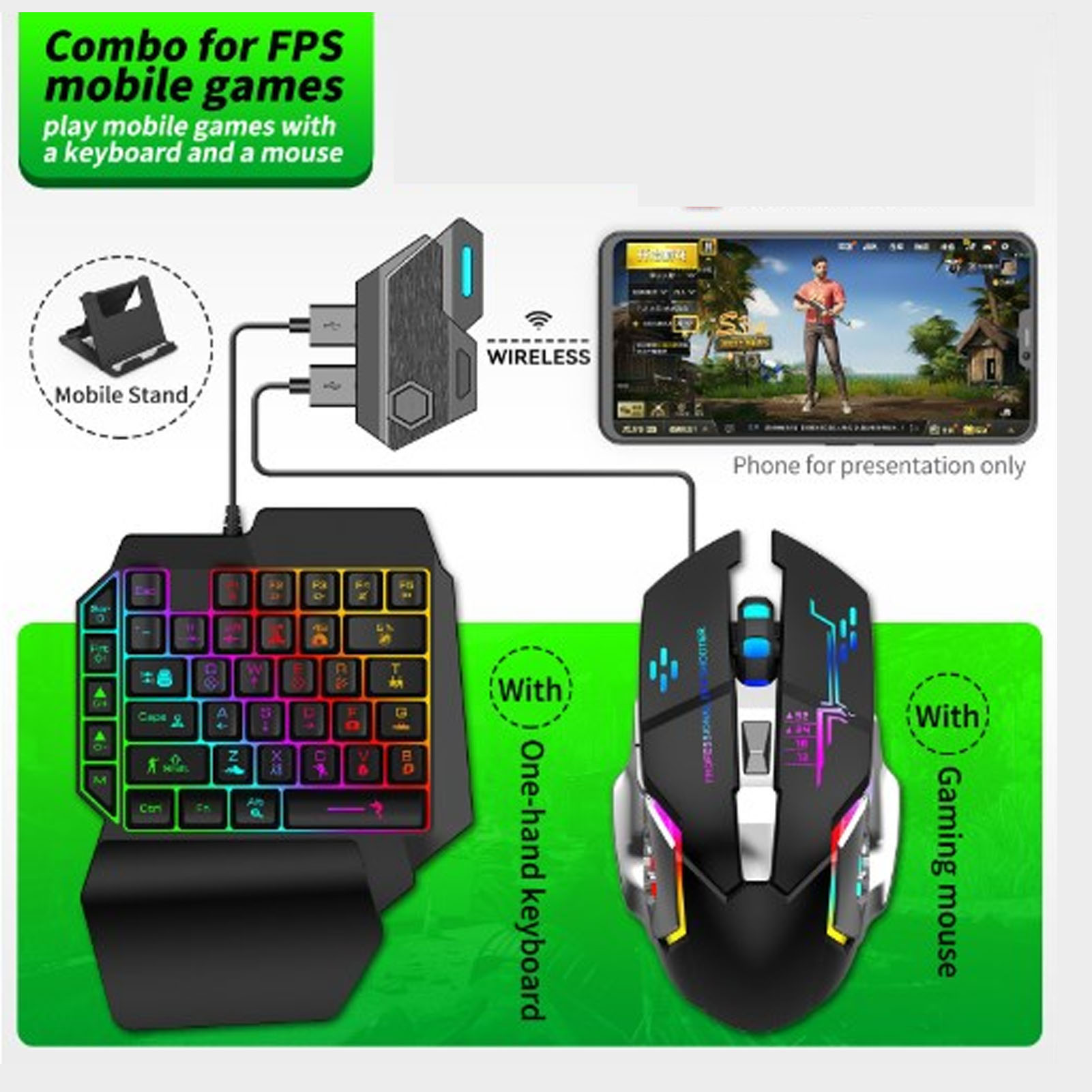ชุดคอมโบเกมมือถือ เชื่อมต่อบลู - Gaming Keyboard Bluetooth บทวิจารณ์และราคา