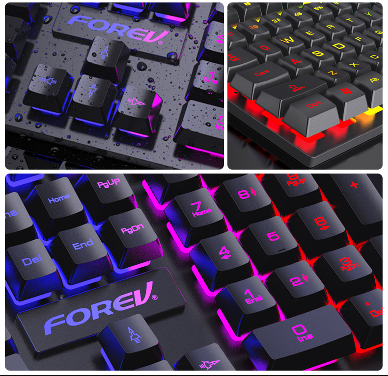คีย์บอร์ดกลไกแบบมีไฟแบ็คไลท์ 1 - Keyboard Mouse Bundle Gaming บทวิจารณ์และราคา