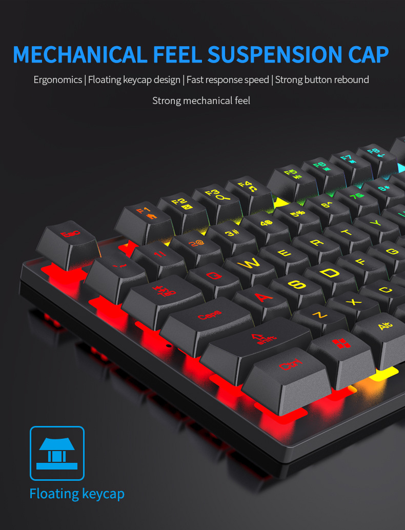 คีย์บอร์ดกลไกแบบมีไฟแบ็คไลท์ 1 - Keyboard Mouse Bundle Gaming บทวิจารณ์และราคา