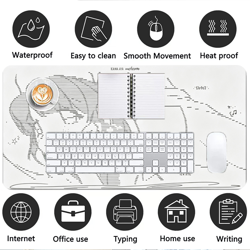 แผ่นรองเมาส์หนังลายการ์ตูนอนิเ - Gaming Keyboard Mouse บทวิจารณ์และราคา